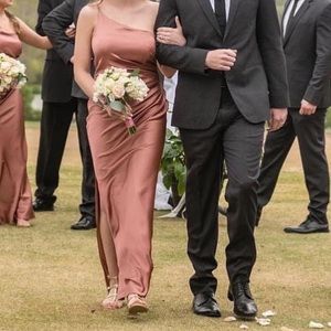 Revelry Jade Satin Dress